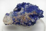 Vivid-Blue Azurite Encrusted Quartz Crystals - China #213827-1